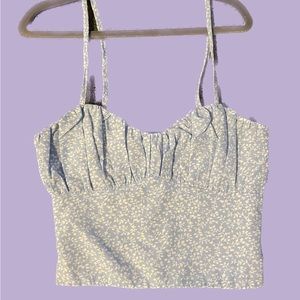 Cropped floral tank
